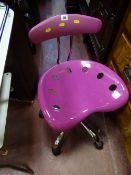 Child's metal retro style desk chair on swivel base
