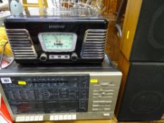 Vintage Alba hifi stereo with built-in turntable, model no. MC380 and a Steepletone modern retro