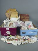 Small vintage stamp album and contents plus a large quantity of unsorted, including small unbroken