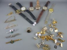 Nine carat gold cased gent's wristwatch, the dial marked Thomas Russell & Son, a selection of