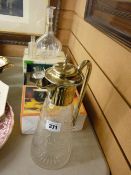 Cased set of Irish coffee glasses, claret jug etc