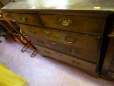 Oak two over three graduated drawer chest