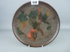 Japanese Totai tree bark cloisonne plate, 22 cms diameter