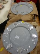 Boxed quantity of pottery Christmas plates