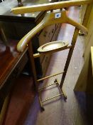 Vintage wooden valet and a three section book/magazine shelf