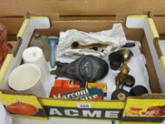 Pair of Shelley beakers, two shot flasks and other mixed collectables