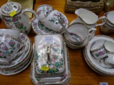 Collection of china tea and dinnerware, mainly Indian Tree pattern
