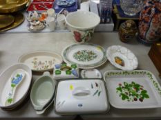 Denby Green Wheat vegetable dish and cover, large Portmeirion 'Pomona' planter and other