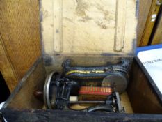 Cased vintage Wellington manual sewing machine