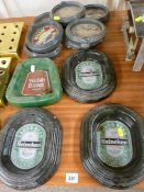 Collection of advertising ashtrays for Heineken, Welsh Bitter and Yorkshire Bitter