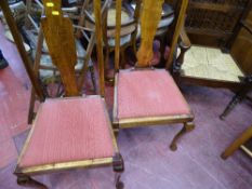 Spindleback elbow chair with rush seat and two splatback dining chairs