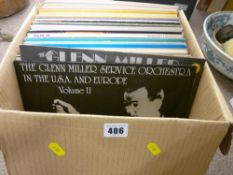 Box of LP records 'Big Band Sounds' by Glenn Miller and Syd Lawrence