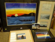 Group of five various prints, atmospheric subjects and views of mainly far Northern Territories