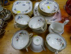 Tuscan china bird and floral decorated part teaset