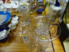 Vintage lemonade set, large cut glass fruit bowl etc