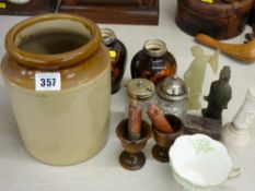 Parcel of miscellaneous china including silver collared vases etc