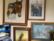 Four various photographic and pictorial prints