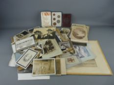 Collection of vintage family photographs and other ephemera