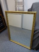 Large gilt framed bevelled edge mirror, 130 x 100 cms