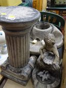 Reconstituted stone three piece garden water feature E/T