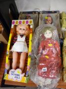 Two boxed Pedigree Pippin dolls, boxed Hong Kong walking doll and one other