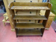 Mid Century four shelf slim bookcase