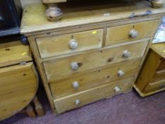 Pine two over three drawer chest