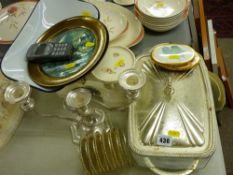 Set of vintage Viking kitchen scales, EP ware and decorative plaques