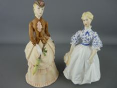 Two Royal Worcester figurines titled 'Sunday Morning' and 'Morning Walk'