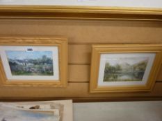B WILLIAMS watercolours/mixed media, a pair - river scene titled 'Llyn Gwynant' and a rural