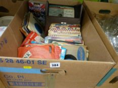 Box of vintage 45rpm records, artists include Frankie Avalon, Cliff Richard, Perry Como, Paul Anchor