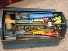 Metal toolbox with contents