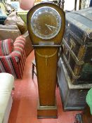 Smiths polished wood grandmother clock