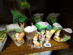 Parcel of Hornsea and Withernsea squirrel decorated pottery