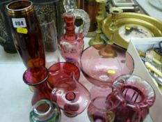 Selection of cranberry and other glassware