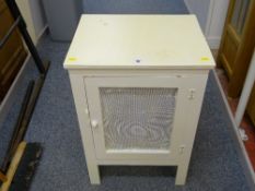 Small white painted vintage food cupboard