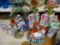 Group of Staffs figurines and spillholders