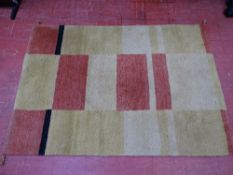 Modern geometric pattern rug, approx 80 x 125 cms