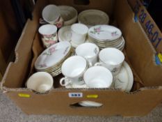 Box of mixed china and pottery tableware