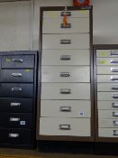 Bisley eight drawer metal filing cabinet