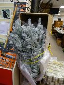 Good artificial 'snow' covered Christmas tree on a metal stand
