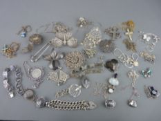 Good collection of mainly silver bracelets, necklaces, filigree brooches and pendants