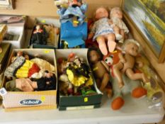 Collection of vintage mid Century collector's dolls and soft toys along with two Palitoy boxed '