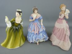 Three porcelain lady figurines by Doulton & Wedgwood titled 'Simone' HN2378, 'Enchanted Evening' and