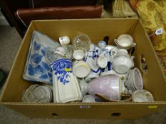 Box of mixed figural and other china
