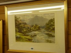 NESTA WARREN (believed daughter of Warren Williams) watercolour - Snowdonia river scene, signed
