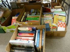 Five boxes of various books