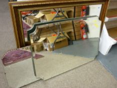 Two vintage bevelled edge wall mirrors and one other