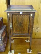 Mahogany inlaid railback single door bedside cabinet