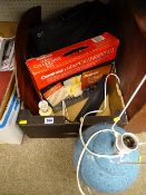 Blue pottery vase, calligraphy kit, document case etc